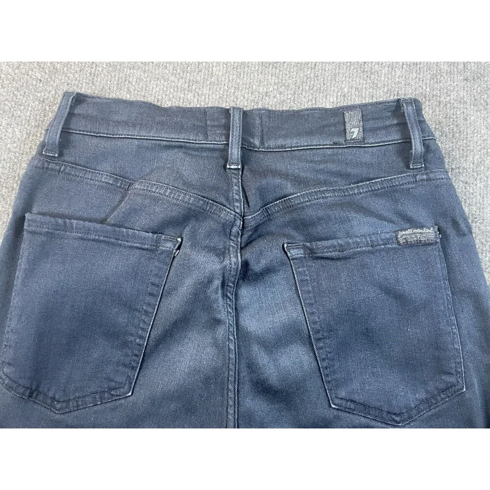 7 For All Mankind Slimmy Jeans Women 29 Blue Luxe Straight Leg Dark Wash Denim - Picture 5 of 12